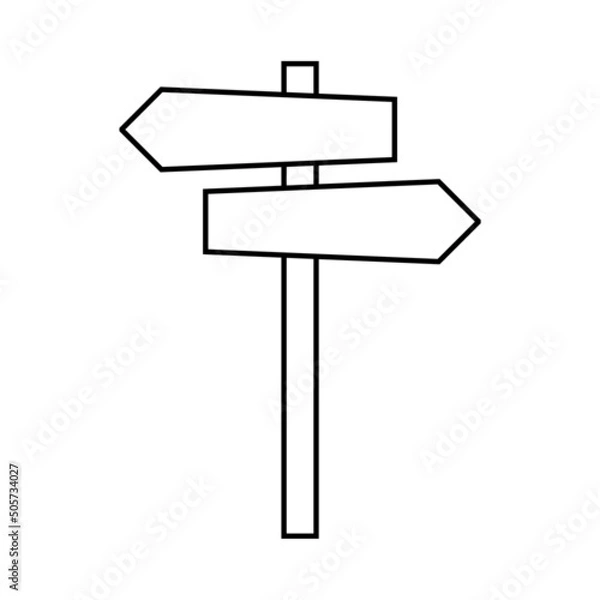 Obraz Signpost icon flat style street sign logo isolated on white background