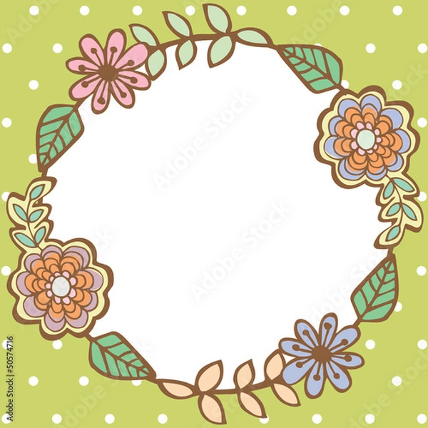 Fototapeta Frame of flower on empty space
