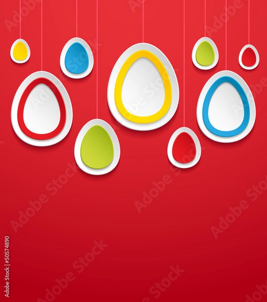 Fototapeta Hanging easter eggs.