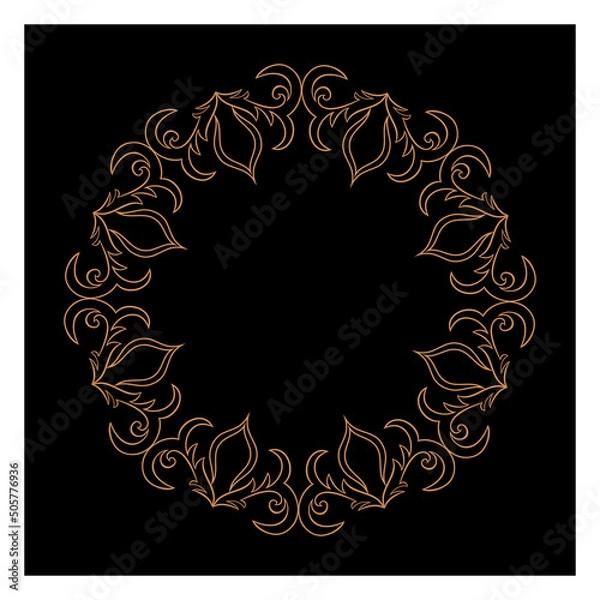 Obraz Vintage vector frame with floral elements for design of invitations, frames, menus, labels and websites, graphic elements for design of catalogs and photos, mirrors, brochures of cafes
