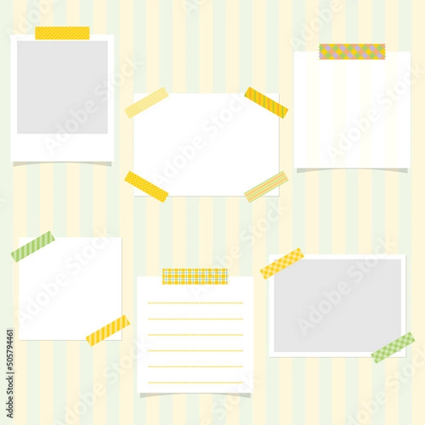 Obraz マスキングテープ フレーム メモ帳 素材 セット