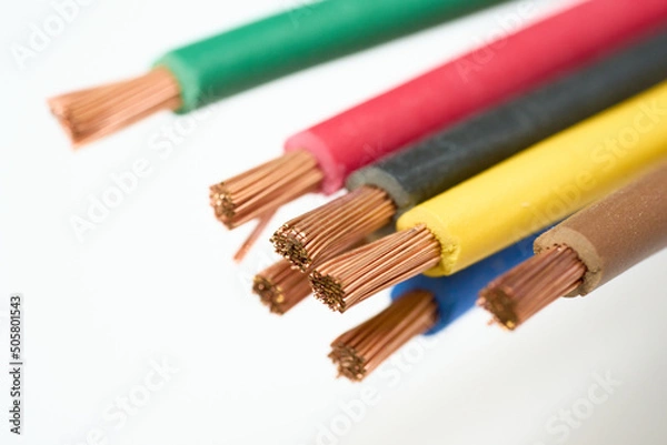 Obraz 機械に配線するために加工中の電線