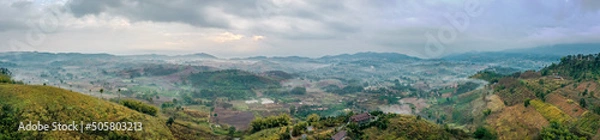 Fototapeta Wat Kong Niam Viewpoint over the valley in Phetchabun, Thailand