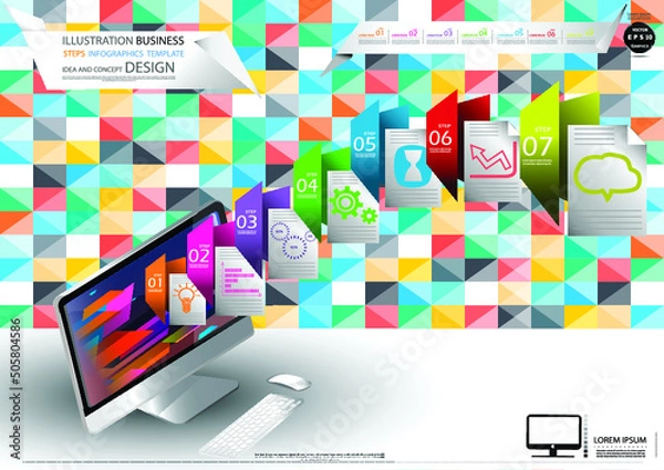 Obraz Technology contact communicate  - think creativity design modern  Idea and concept vector