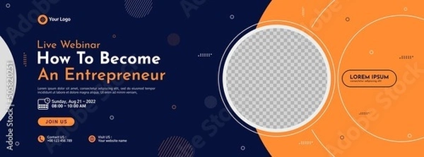 Obraz Business conference banner template design for webinar, marketing, online class program, etc