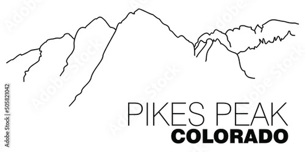 Fototapeta An abstract vector illustration on Pikes Peak Colorado
