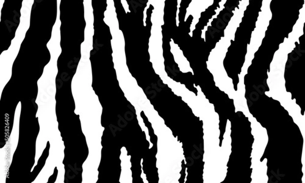 Fototapeta Vector black zebra print pattern animal seamless. Zebra skin abstract for printing, wallpaper, cover and more.