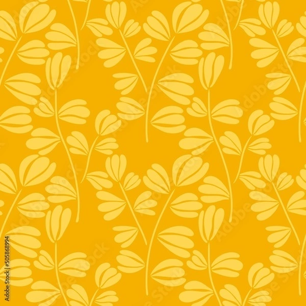 Fototapeta Summer floral seamless coloured leaves pattern for fabrics and packaging and linens and kids and wrapping paper