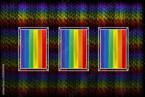 Obraz Rainy LGBTQ day colorful background vector behind LGBTQ windows with light and rain.