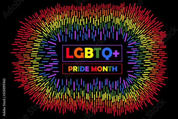 Obraz The black background vector features the LGBTQ logo and radiates with a beautiful hue of light.
