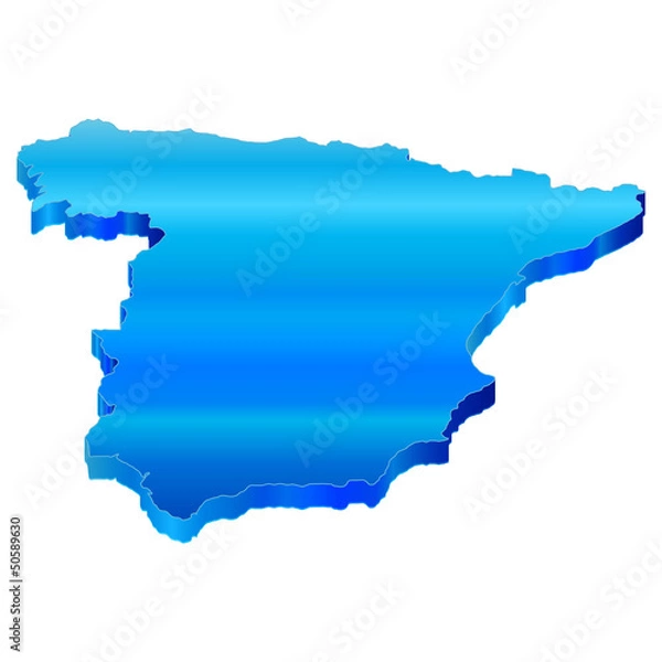 Fototapeta スペイン　地図　３D