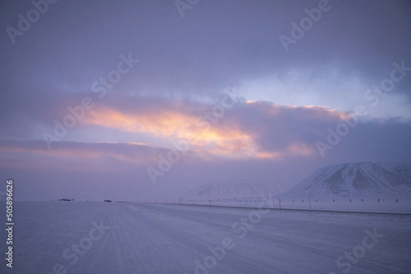 Obraz Spitsbergen during winter time, Svalbard