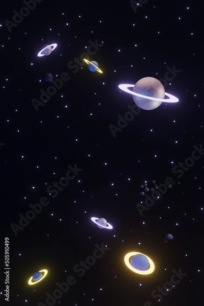 Fototapeta planet in space, 3d render