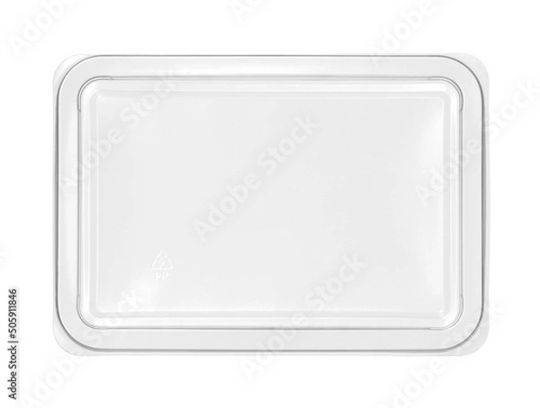 Obraz Plastic box lid cover top view (with clipping path) isolated on white background