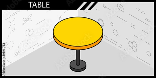 Obraz Table isometric design icon. Vector web illustration. 3d colorful concept