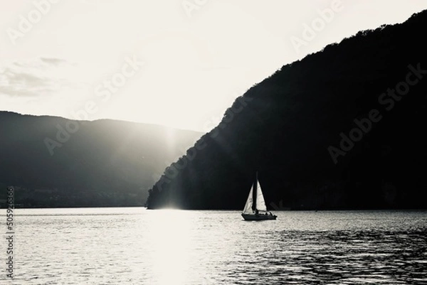 Obraz sailboat at sunset