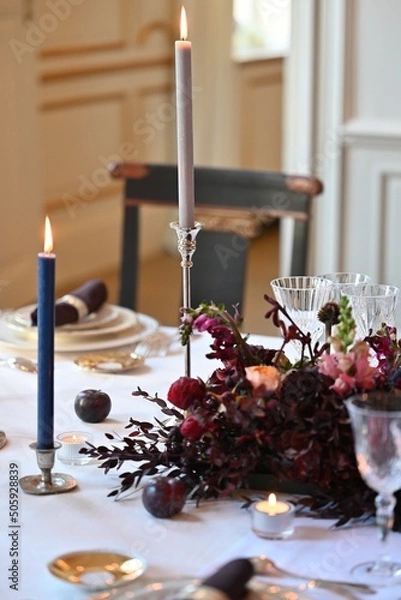 Obraz christmas table setting