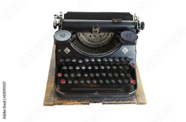 Fototapeta old typewriter on a white background