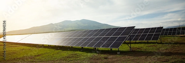 Obraz Solar panels with blue sky
