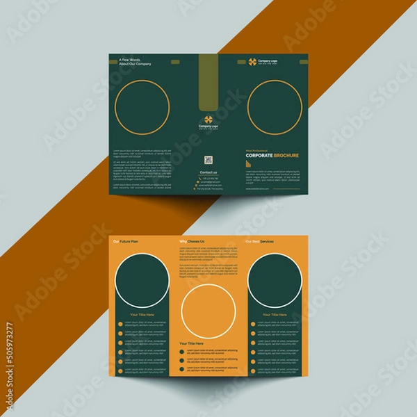 Fototapeta Simple Trifold Brochure Design & template