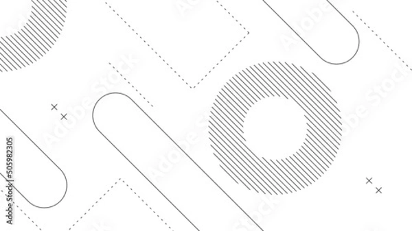Fototapeta Modern Abstract Background with Retro Memphis Elements and White Black Color