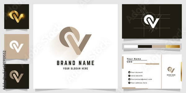 Obraz Letter OV or QV monogram logo