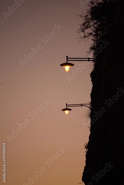 Obraz lampioni silhouette