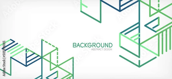 Fototapeta Abstract background. Color lines on white background. Linear abstract composition. Techno or business concept for wallpaper, banner, background, landing page