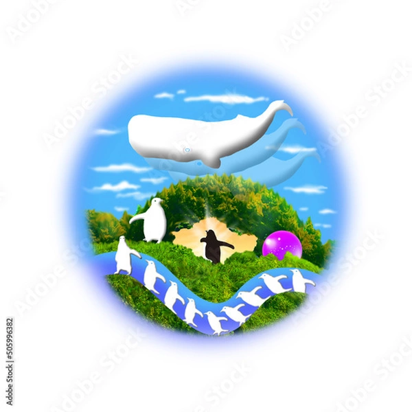 Obraz Penguins and whales