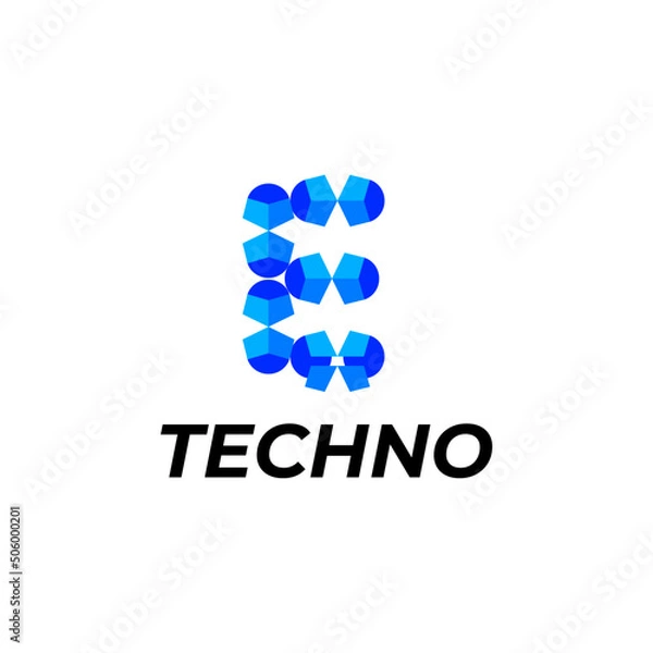Obraz letter e corporate modern tech logo identity