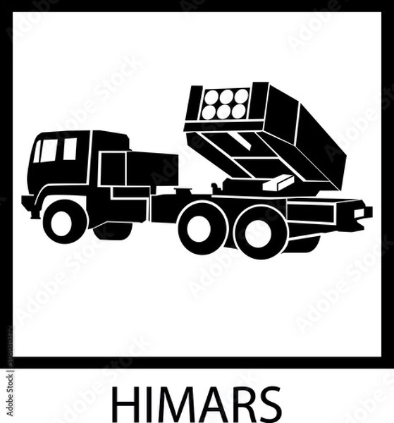 Obraz Vector isolated illustration HIMARS silhouette