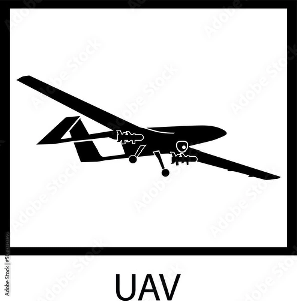Obraz Vector isolated illustration UAV silhouette