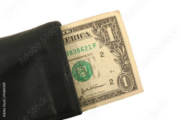 Fototapeta One Dollar Bill and Wallet