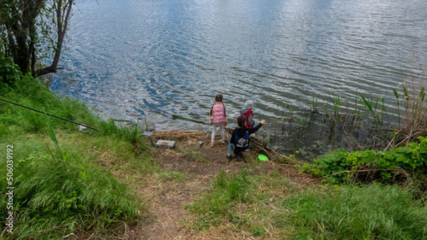 Obraz children fishing