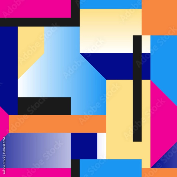 Obraz Abstract geometric seamless pattern in vibrant colors