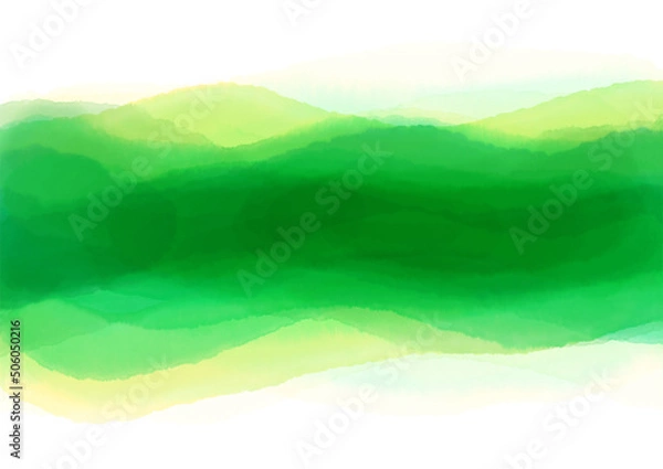 Obraz Yellow green watercolor paint texture background
