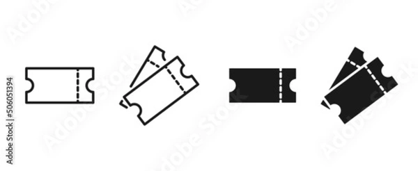 Obraz Ticket icon vector. Line and solid raffle ticket symbol.