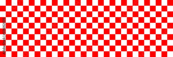 Obraz Checkered pattern background. Red white. Geometric ethnic pattern seamless. seamless pattern. Design for fabric, curtain, background, carpet, wallpaper, clothing, wrapping, Batik, fabric,Vector illust