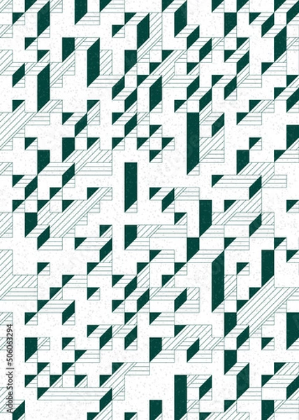 Fototapeta Implementation of Edward Zajec’s “Il Cubo” from 1971. Essentially a Truchet tile set of 8 tiles and rules for placement art illustration