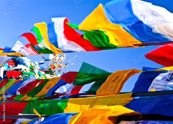 Obraz   Buddhist Tibetan prayer flags in Nepal
