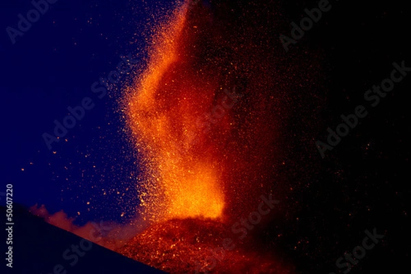 Obraz Nowa erupcja Etny-2013