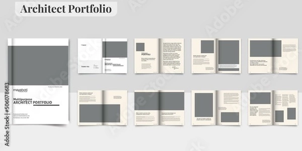 Fototapeta Architect Portfolio Minimal Portfolio Brochure Layout