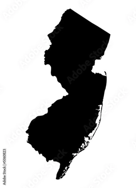 Fototapeta map of New Jersey, USA