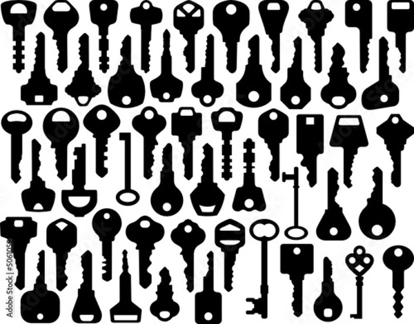 Obraz Assorted Key Silhouettes