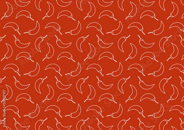 Obraz Wektor wzoru chili. Tapeta Wolna przestrzeń do tekstu. tło. tło. Wektor ikony chili.