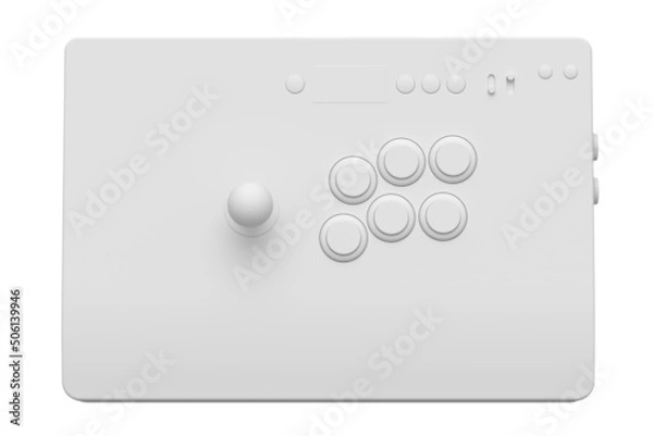 Fototapeta Vintage arcade stick with joystick and tournament-grade buttons on white