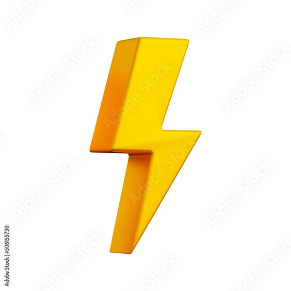 Obraz 3d illustration flash thunderbolt icon