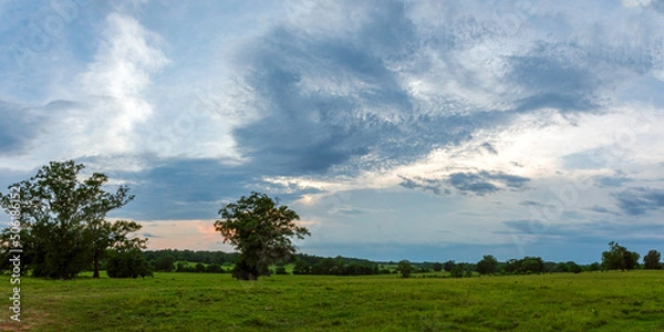 Obraz Panoramic view of countryside with dramatic sky