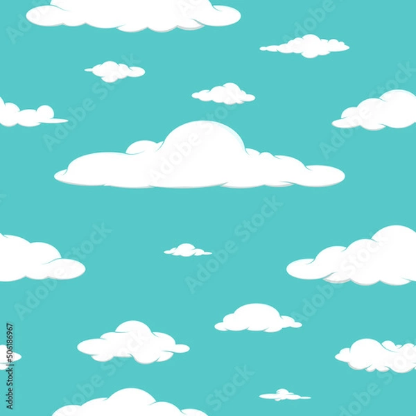 Obraz Vector Children's pattern - Clouds in the blue sky