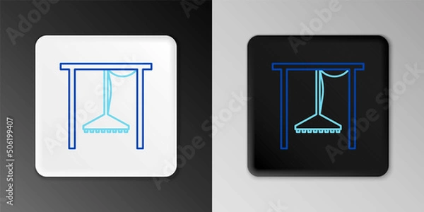 Fototapeta Line Automatic irrigation sprinklers icon isolated on grey background. Watering equipment. Garden element. Spray gun icon. Colorful outline concept. Vector